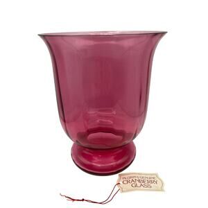Vintage Pilgrim's Cranberry Glass Flower Vase